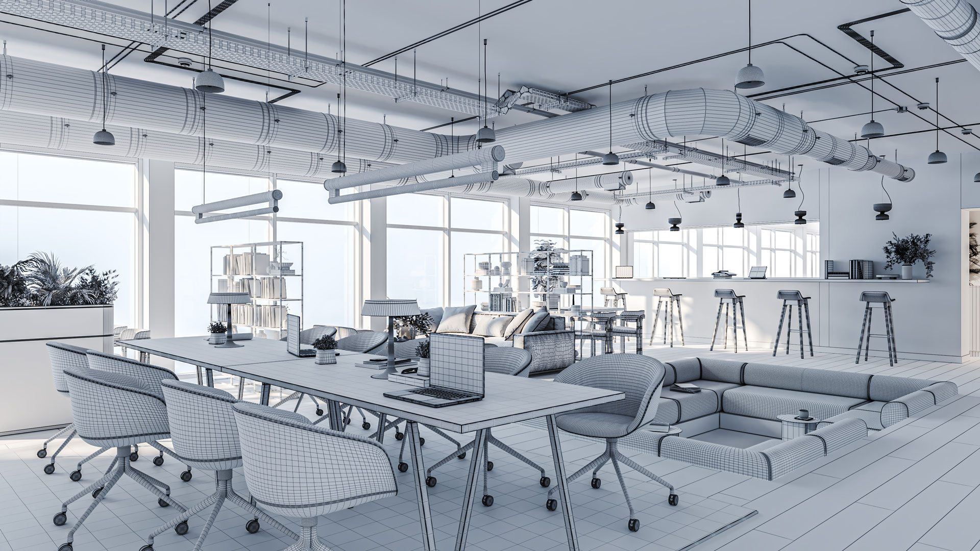 3D wireframe model rendered on a computer screen